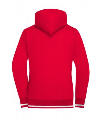 Dames Ladies' Club Sweat Jacket Rood/wit 8577