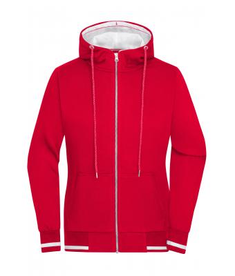Dames Ladies' Club Sweat Jacket Rood/wit 8577