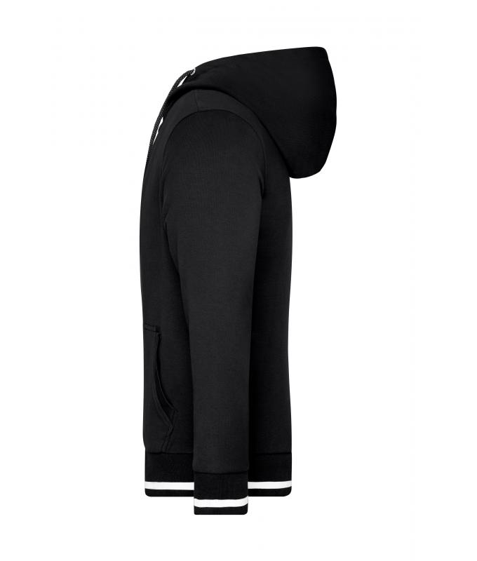 Herren Men's Club Sweat Jacket Black/white 8578