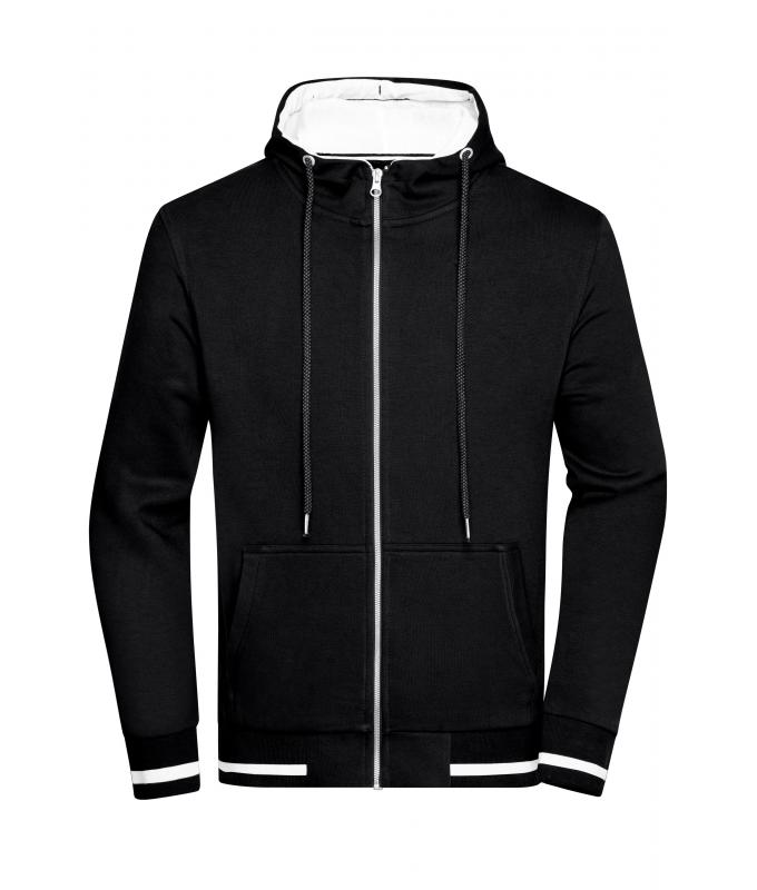 Herren Men's Club Sweat Jacket Black/white 8578