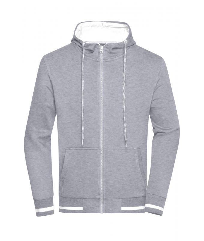Herren Men's Club Sweat Jacket Grey-heather/white 8578