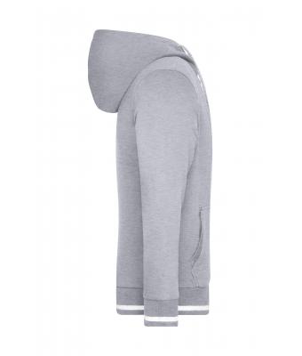 Heren Men's Club Sweat Jacket Heather grijs/wit 8578
