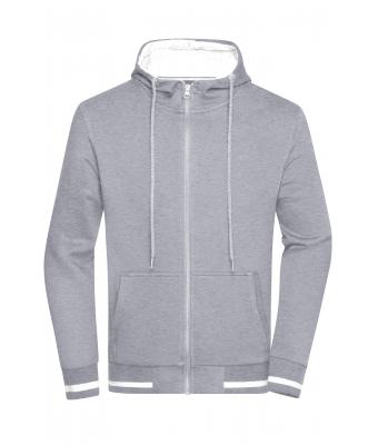 Heren Men's Club Sweat Jacket Heather grijs/wit 8578