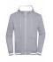 Heren Men's Club Sweat Jacket Heather grijs/wit 8578