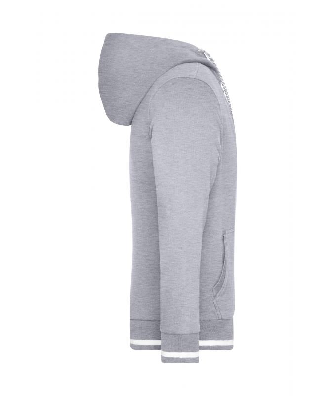 Homme Veste sweat-shirt homme Gris-chiné/blanc 8578
