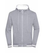 Homme Veste sweat-shirt homme Gris-chiné/blanc 8578