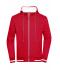 Homme Veste sweat-shirt homme Rouge/blanc 8578