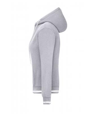 Dames Ladies' Club Hoody Heather grijs/wit 8579