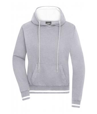 Dames Ladies' Club Hoody Heather grijs/wit 8579