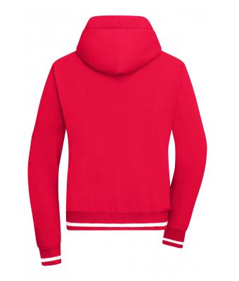 Dames Ladies' Club Hoody Rood/wit 8579