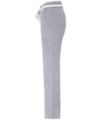 Damen Ladies' Jog-Pants Grey-heather/white 8581