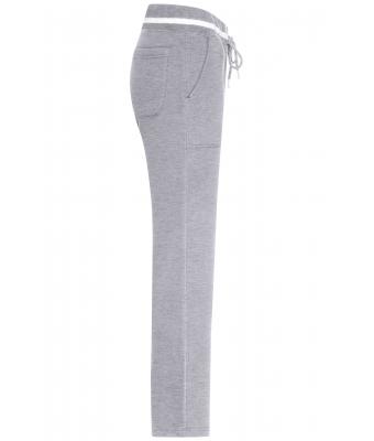 Damen Ladies' Jog-Pants Grey-heather/white 8581