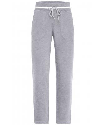 Damen Ladies' Jog-Pants Grey-heather/white 8581