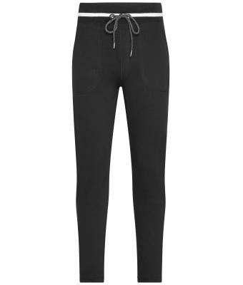 Heren Men's Jog-Pants Zwart/wit 8582