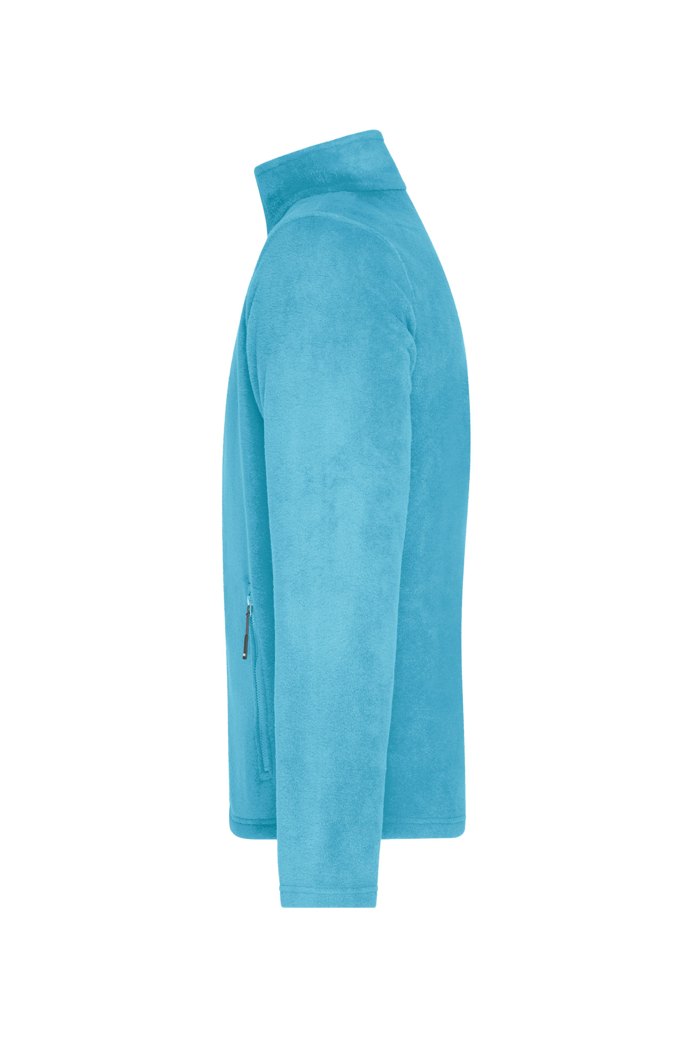 Daiber JN1321 Fleecejacke mit kontrastfarbiger Innenseite grün/grau/blau (turquoise/dark-grey)