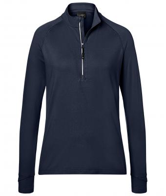 Damen Ladies' Sports  Shirt Half-Zip Navy 8598