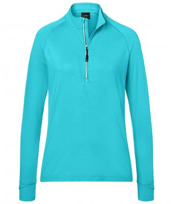 Damen Ladies' Sports  Shirt Half-Zip Turquoise 8598