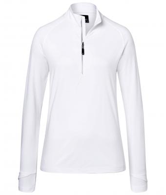 Damen Ladies' Sports  Shirt Half-Zip White 8598