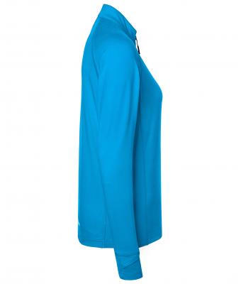 Dames Ladies' Sports  Shirt Halfzip Felblauw 8598