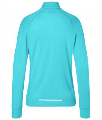 Dames Ladies' Sports  Shirt Halfzip Turquoise 8598