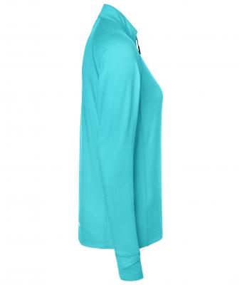 Dames Ladies' Sports  Shirt Halfzip Turquoise 8598