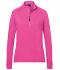 Dames Ladies' Sports  Shirt Halfzip Roze 8598