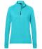 Dames Ladies' Sports  Shirt Halfzip Turquoise 8598