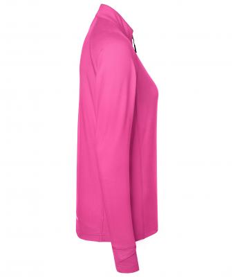 Ladies Ladies' Sports  Shirt Halfzip Pink 8598