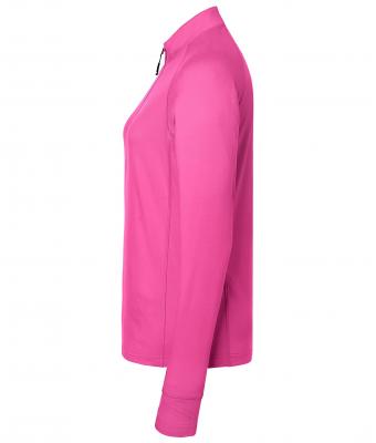 Dames Ladies' Sports  Shirt Halfzip Roze 8598