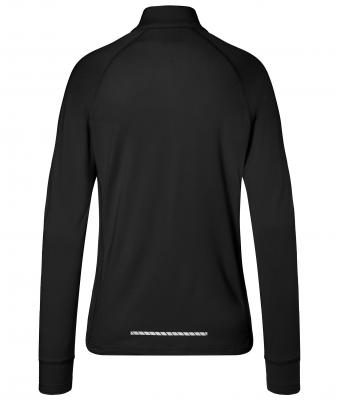 Dames Ladies' Sports  Shirt Halfzip Zwart 8598