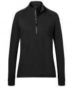 Damen Ladies' Sports Shirt Half-Zip Black 8598