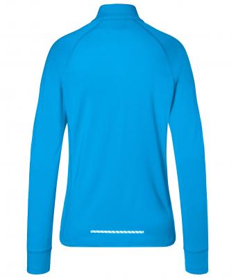 Damen Ladies' Sports Shirt Half-Zip Bright-blue 8598