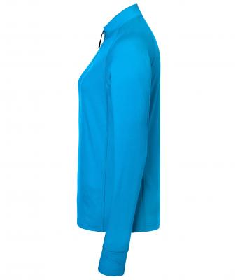 Damen Ladies' Sports Shirt Half-Zip Bright-blue 8598
