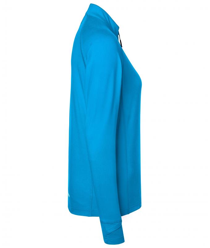 Damen Ladies' Sports Shirt Half-Zip Bright-blue 8598