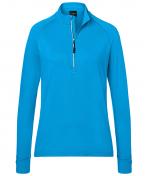 Damen Ladies' Sports Shirt Half-Zip Bright-blue 8598