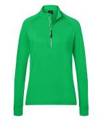 Damen Ladies' Sports Shirt Half-Zip Fern-green 8598