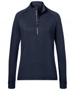 Damen Ladies' Sports Shirt Half-Zip Navy 8598
