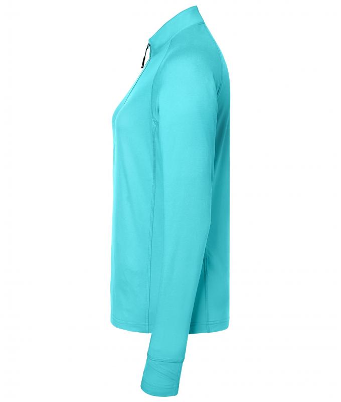 Damen Ladies' Sports Shirt Half-Zip Turquoise 8598