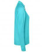 Damen Ladies' Sports Shirt Half-Zip Turquoise 8598