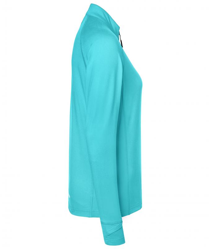 Damen Ladies' Sports Shirt Half-Zip Turquoise 8598