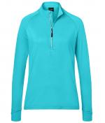Damen Ladies' Sports Shirt Half-Zip Turquoise 8598