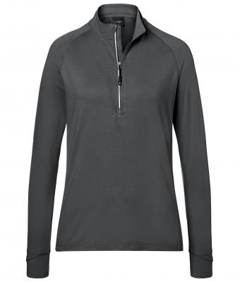 Damen Ladies' Sports Shirt Half-Zip Carbon 8598
