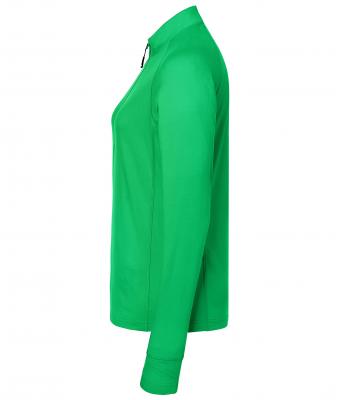 Damen Ladies' Sports Shirt Half-Zip Fern-green 8598