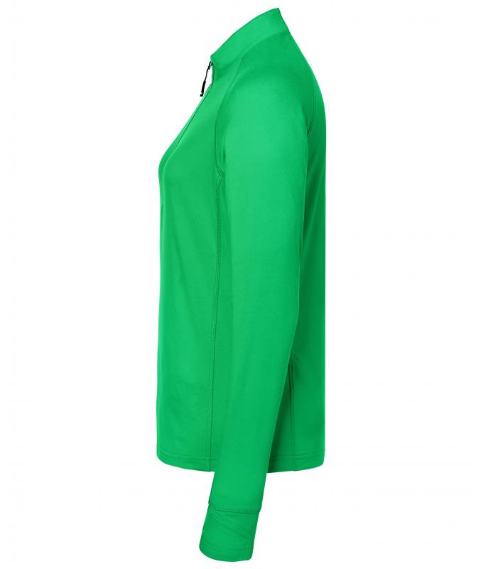 Damen Ladies' Sports Shirt Half-Zip Fern-green 8598