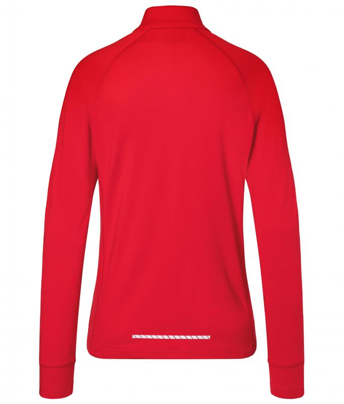 Damen Ladies' Sports Shirt Half-Zip Red 8598