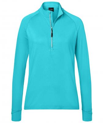 Femme T-shirt sport femme demi-zip Turquoise 8598