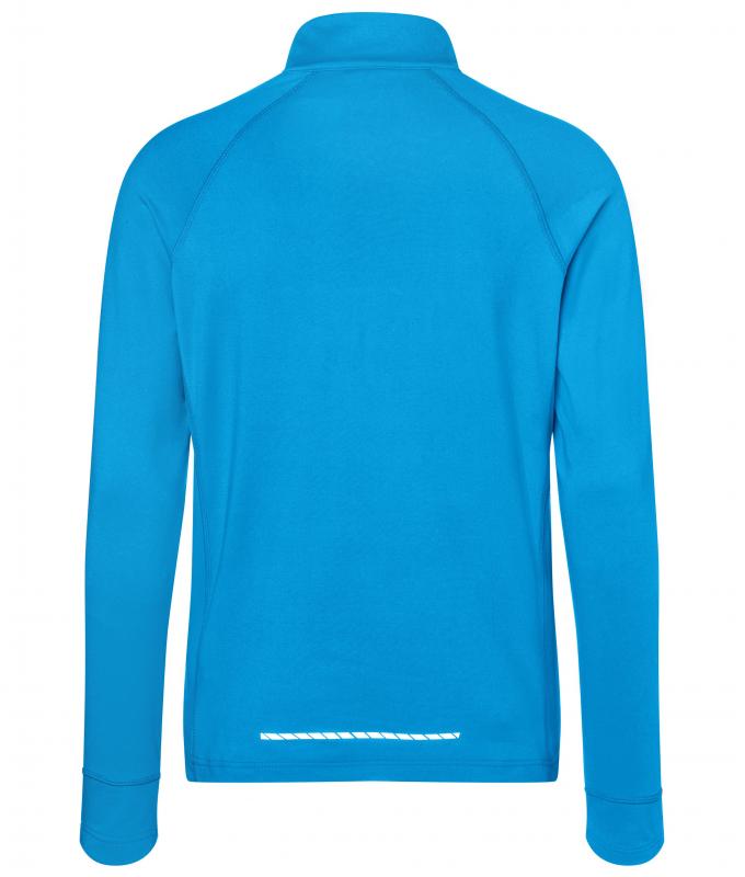 Herren Men's Sports Shirt Half-Zip Bright-blue 8599
