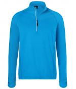 Herren Men's Sports Shirt Half-Zip Bright-blue 8599
