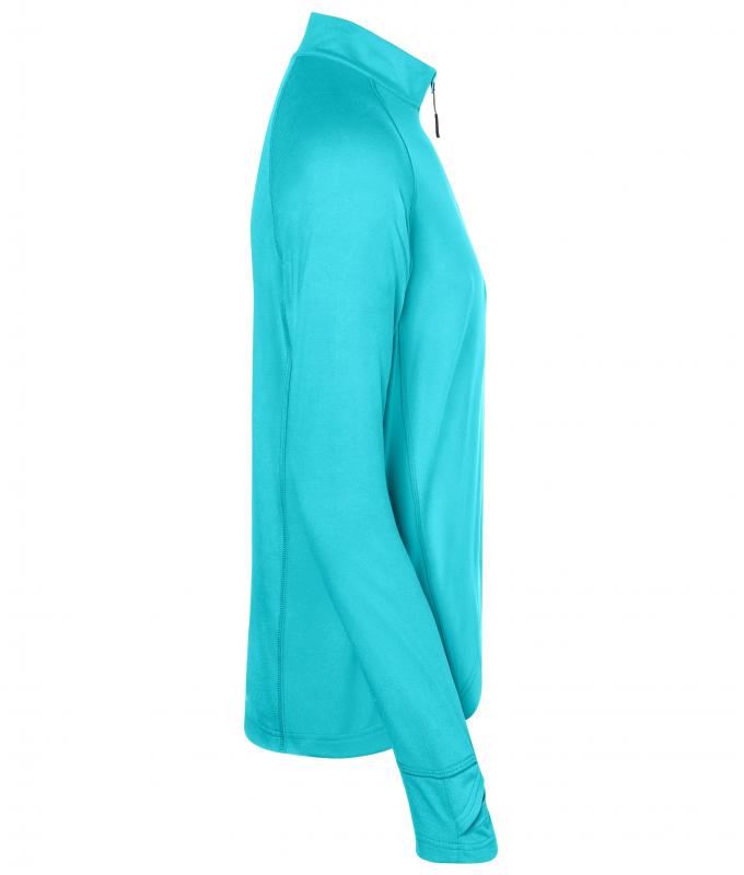 Herren Men's Sports Shirt Half-Zip Turquoise 8599