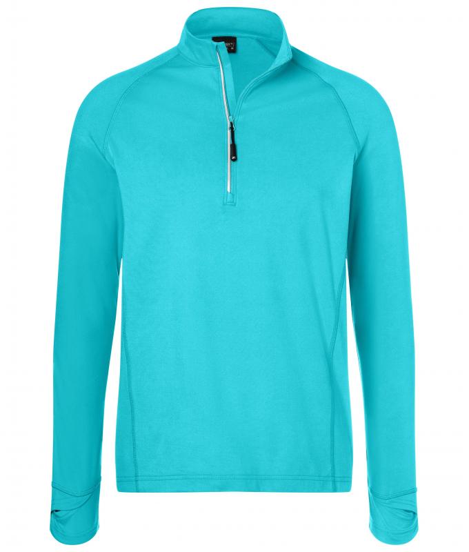 Herren Men's Sports Shirt Half-Zip Turquoise 8599